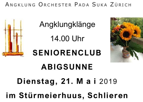 Angklung-Konzert für Seniorenclub Abigsunne, Stürmeierhuus in Schlieren